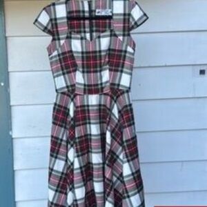 Hell Bunny Vixen Retro Vintage Plaid Midi Dress Sz S